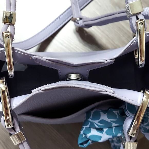 Steve Madden Lavender Pebbled Faux Leather Handbag Crossbody Bag - Picture 11 of 13